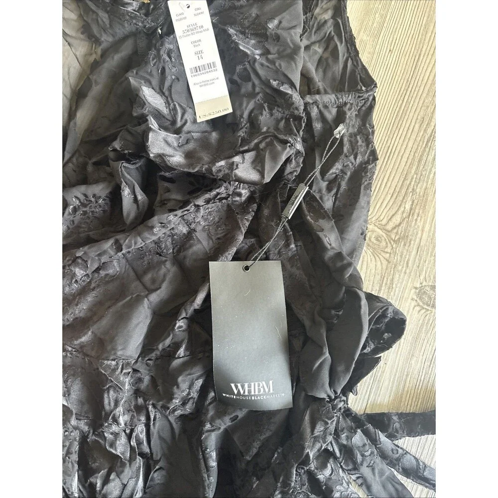 NWT White House Black Market Sleeveless Burnout Wrap Midi Dress Size 14 - Picture 9 of 11